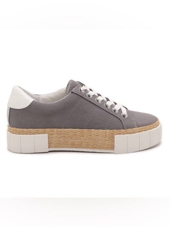 Dolce Vita Shoes - EUC Dolce Vita Gray Canvas Espadrille-Trim Platform Sneaker with White Heel
